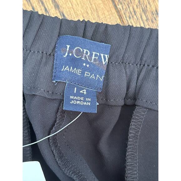 NWT J.Crew Women's Black Elastic Waist Pull On Straight Leg Jamie Pants Size 14 - Picture 5 of 9